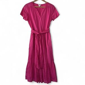 J.Crew Pink Tiered Midi Dress Size 6